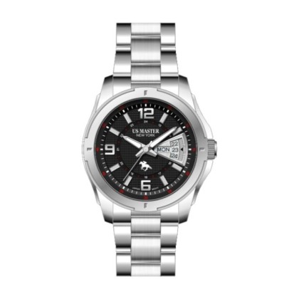 U.S Master Polo Club USM-FB04-SL-BK Butterfly Clasp Men Watch